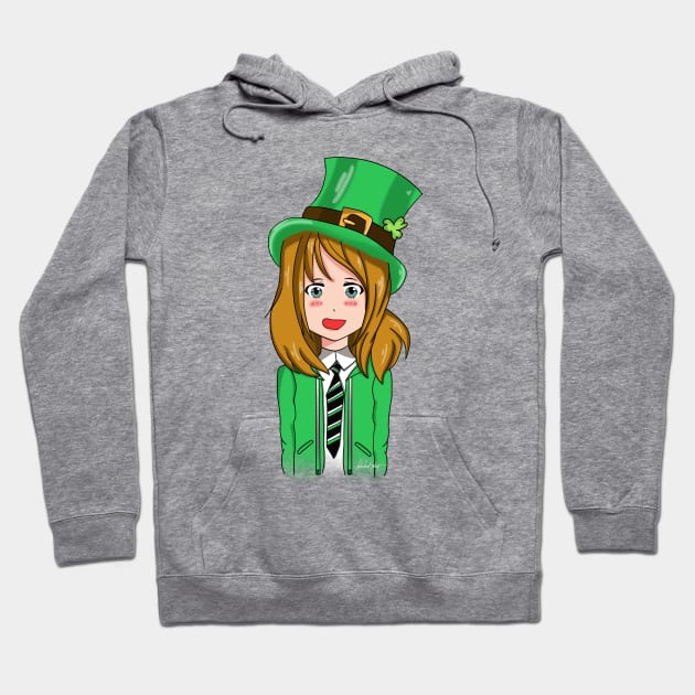 St. Patrick's anime Hoodie by KDaisy.design